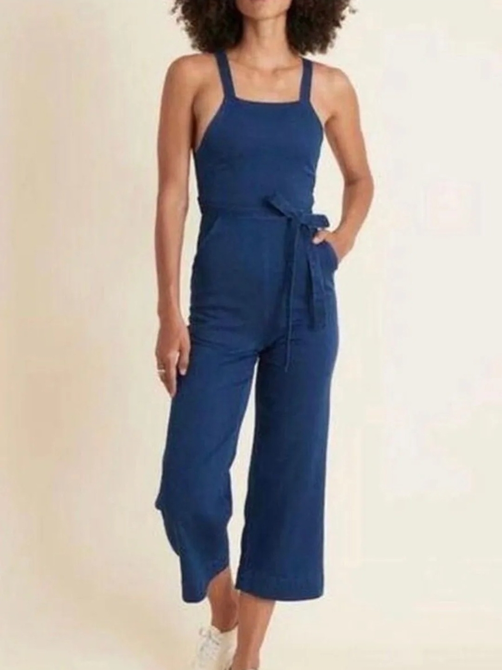 Marine Layer Women's Hulter Wide-Leg Jumpsuit Size 6 Navy Blue Sleeveless
